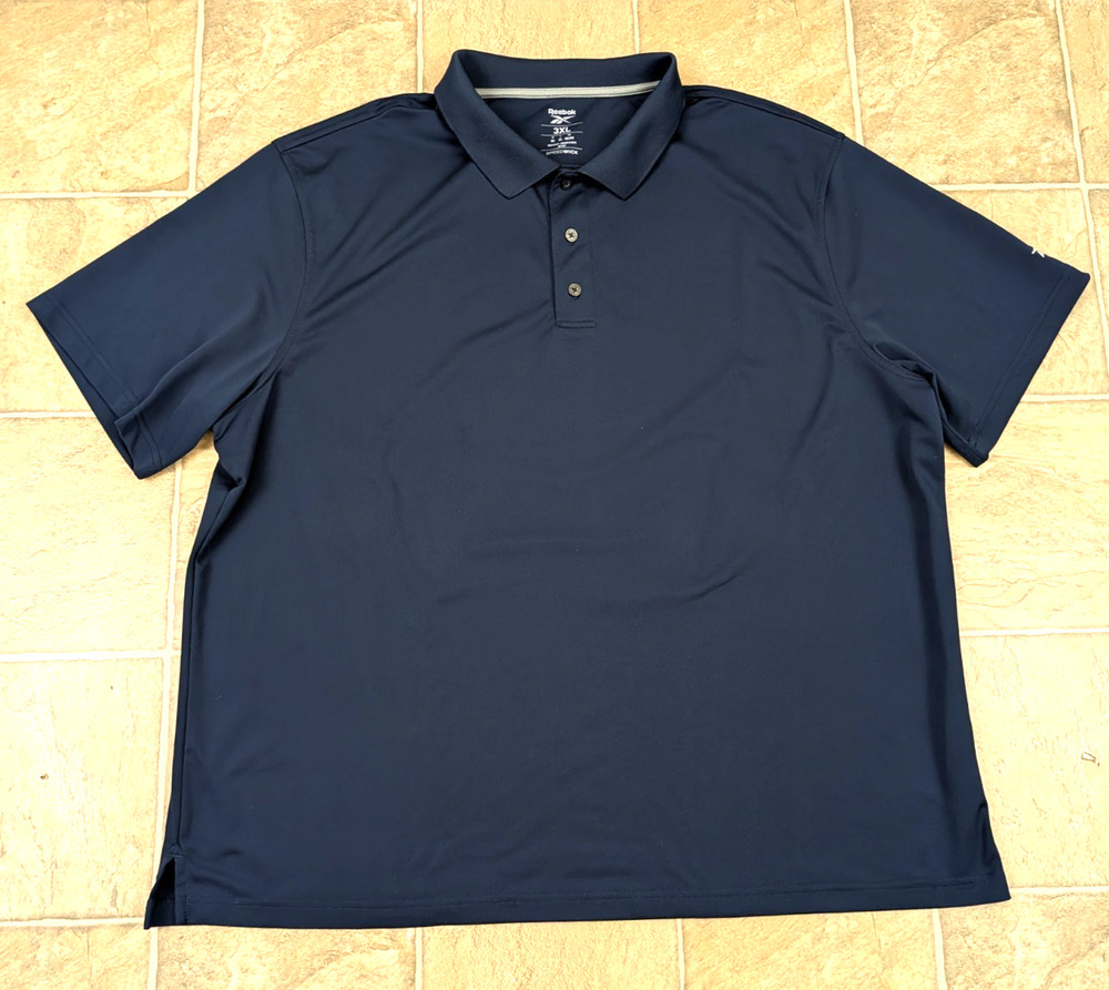 Reebok 3XL Golf Polo speedwick navy blue short sleeves men athletic 0235